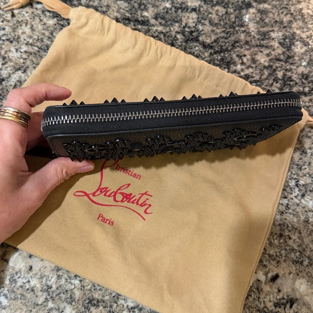 Christian Louboutin Black Spiked Panettone Loubinthesky Wallet